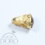 anello oro giallo 18 kt con cristallo fume made in italy