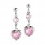 Orecchini donna Boccadamo in argento con pendente a cuore zircone crystal rosa
